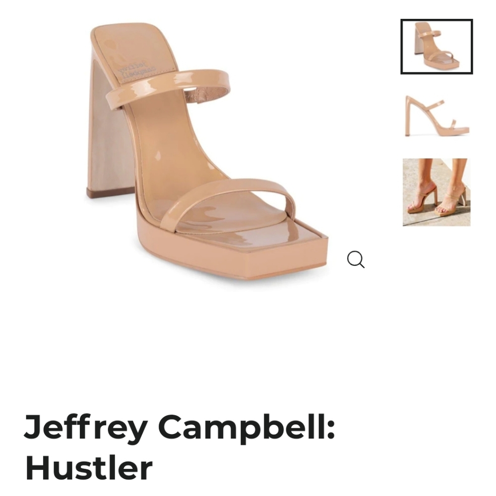NWOT Jeffrey Campbell Hustler Heel Nude Patent, Size 9